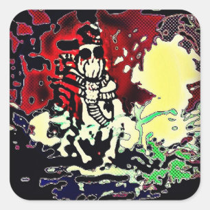 Gasmask- en Snapback-stickers Vierkante Sticker