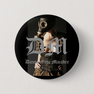Gasmask-Mode-Fetish, DM, Danse van de Macabre Ronde Button 5,7 Cm