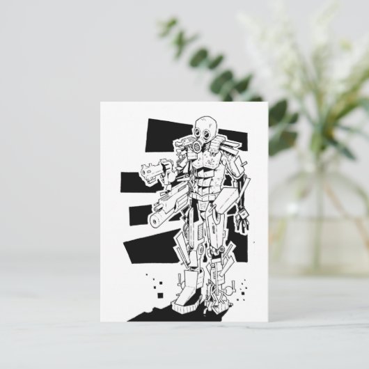 Gasmasker Briefkaart (Staand voorkant)