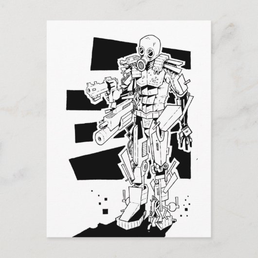 Gasmasker Briefkaart (Voorkant)