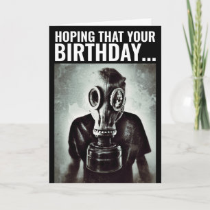 GASMASKER GRAPPIGE VERJAARDAG KAART