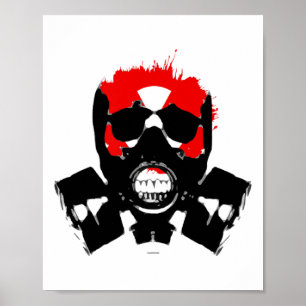 Gasmasker - Houtskoolweerstand - Radioactief symbo Poster