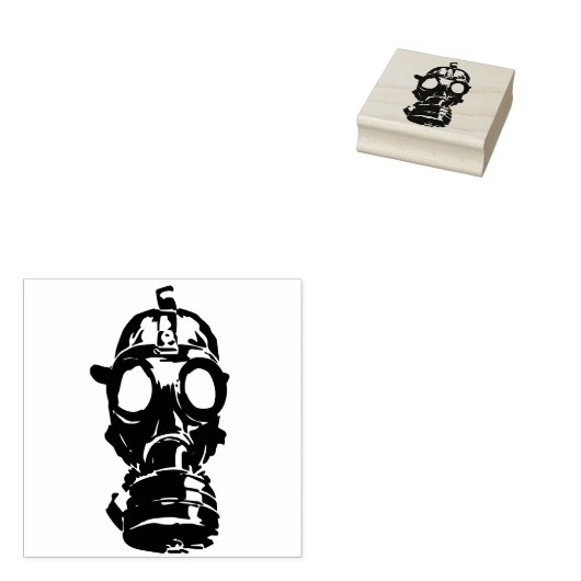 Gasmasker Rubberstempel (Gestempeld)