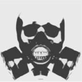 Gasmasker silhouet sticker (Voorkant)