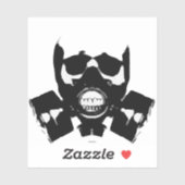 Gasmasker silhouet sticker (Vel)