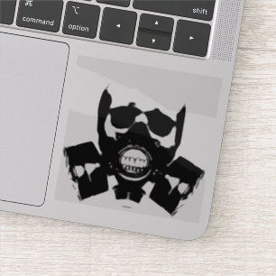 Gasmasker silhouet sticker
