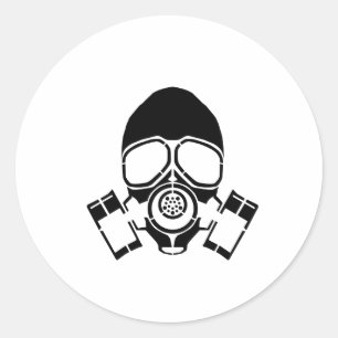 Gasmasker Stencil logo Ronde Sticker