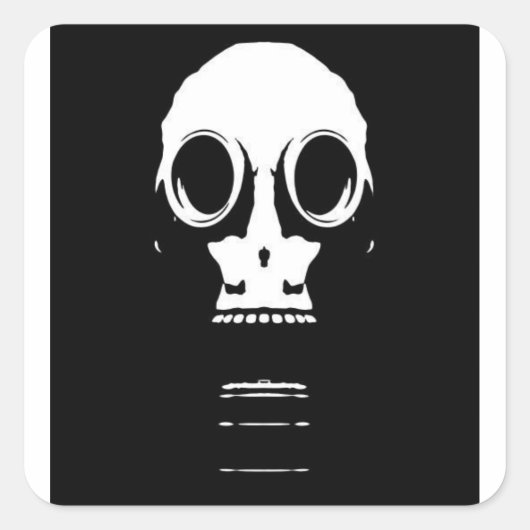 Gasmasker Stencil Sticker (Voorkant)