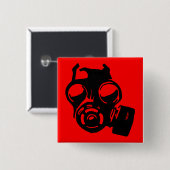 Gasmaskerlade Grafische Stencil Button Badge-pinco (Voorkant /achterkant)