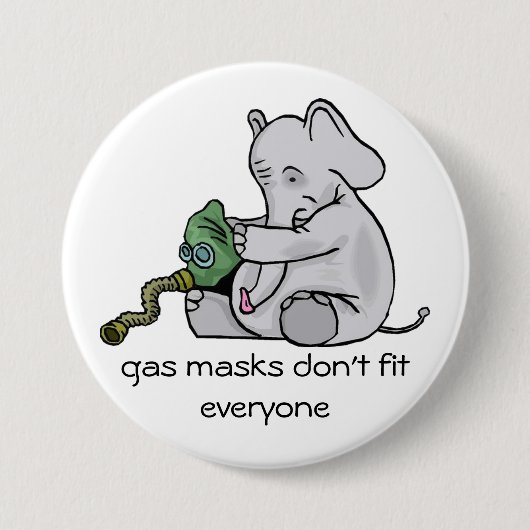 Gasmaskers Olifant Button (Voorkant)