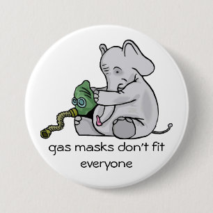 Gasmaskers Olifant Button