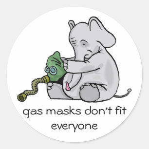 Gasmaskers Werken niet voor Olifanten Sticker