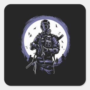 Gasmaskersoldier Vierkante Sticker