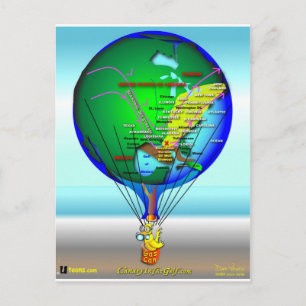 Gasmoer met kanarie warmluchtballon briefkaart