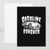 Gasoline Forever Funny Gas Cars T - shirts Kaart (Voorkant / Achterkant)