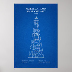 Gasparilla Island achteruitrijverlichting - Florid Poster