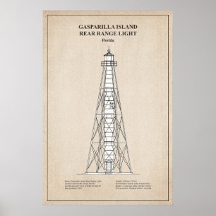 Gasparilla Island achteruitrijverlichting - Florid Poster