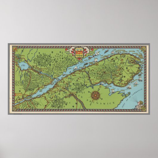 Gaspe Peninsula, Canada Map Poster (Voorkant)