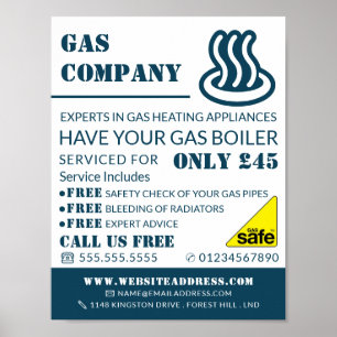 Gaspictogram, gasingenieur en -leverancier Adverte Poster