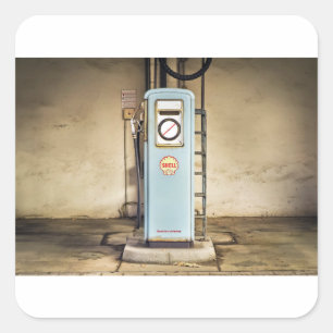 gaspomp vierkante sticker