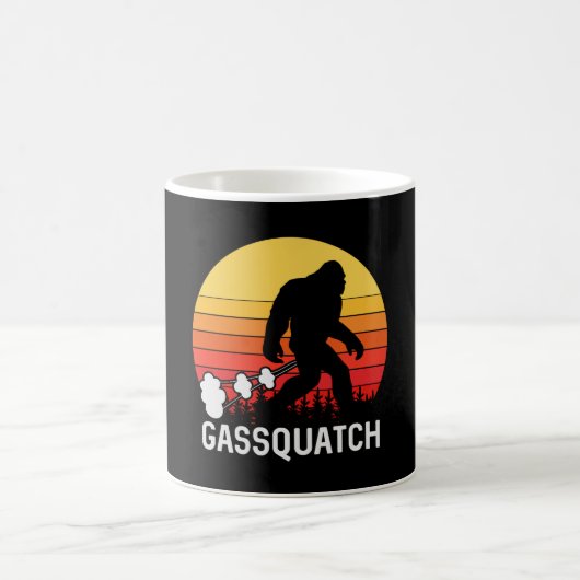 GASSQUATCH Bigfoot Retro fart Design Koffiemok (Center)