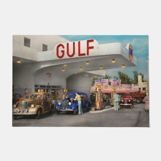 Gasstation - De grote amerikaanse reis 1939 Deurmat (Voorkant)
