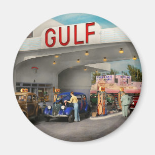 Gasstation - De grote amerikaanse reis 1939 Magneet
