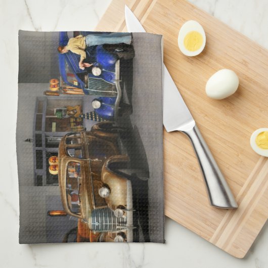 Gasstation - De grote amerikaanse reis 1939 Theedoek (Quarter Fold)