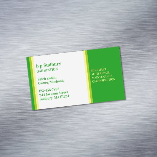 Gasstation Magnetisch Visitekaartje (Voorbeeld)