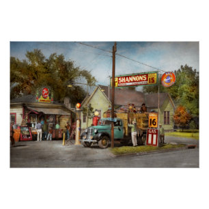 Gasstation - Shannon's superbenzine 1939 Perfect Poster