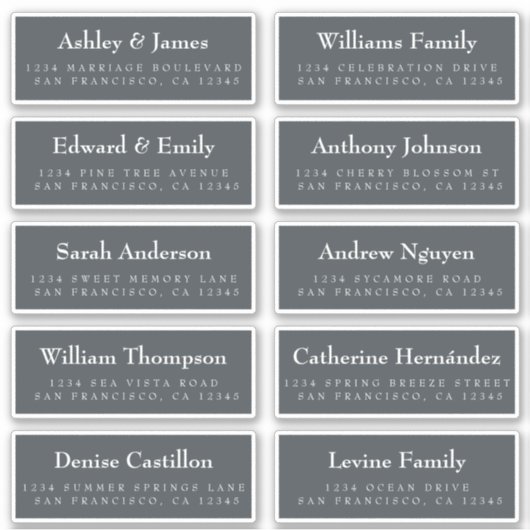 Gast Adresetiketten: BESTEL OP 8" of 6" Sticker (Voorkant)