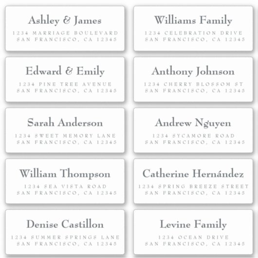 Gast Adresetiketten: BESTEL OP 8" of 6" Sticker (Voorkant)