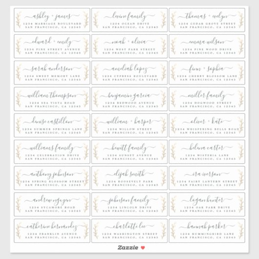 Gast Adresetiketten: BESTELLEN OP 14" of 8" Sticker (Vel)