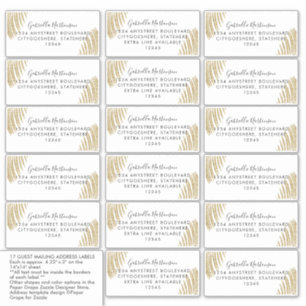 Gast Adresetiketten Goud Glitter Palmblad Sticker