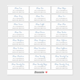 Gast Adresetiketten met blauw Manuscript Sticker