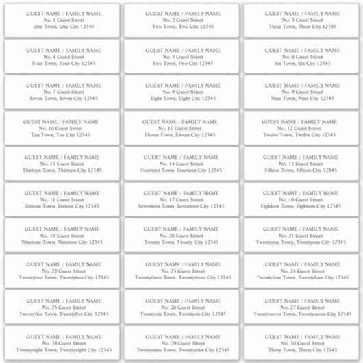 Gast Adresetiketten voor Invitation Envelopes Sticker (Voorkant)