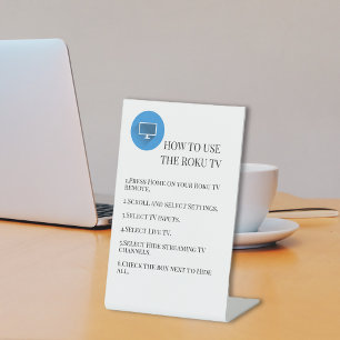 Gast Bezoeker Televisie TV Instructies Verhuur Reclamebord Met Voetstuk
