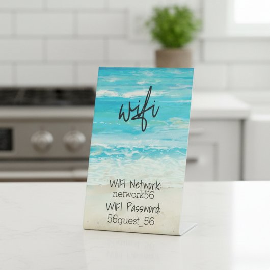 Gast Bezoeker WIFI informatie STR Huurwoning Reclamebord Met Voetstuk