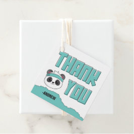 Gast Blauwgroen en Black Panda Verjaardag Dank u Bedankjes Labels