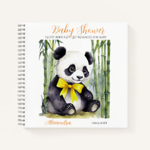 Gast cadeau lijst Baby Panda Baby shower Notitieboek