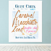 Gast Check Iced Coffee Receipt Caramel Macchiato Canvas Afdruk (Insitu (Houten vloer))