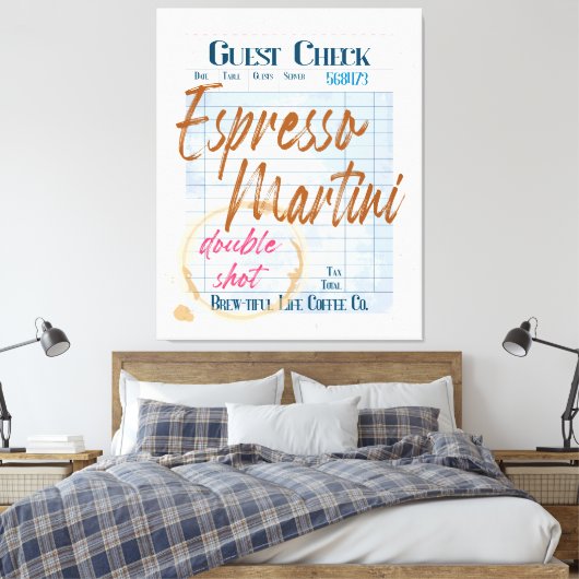 Gast Check Ontvangst Espresso Martini Double Shot Canvas Afdruk (Insitu (Slaapkamer))