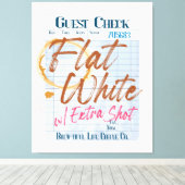 Gast Check Ontvangst Flat White Koffie Extra Shot Canvas Afdruk (Insitu (Houten vloer))