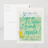 Gast Check Ontvangst Opslaan Water Drink Tequila S Briefkaart (Voorkant / Achterkant)
