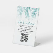 Gast contactloze QR code menu palm Reclamebord Met Voetstuk (Voorkant)