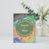 Gast Dank U Mozaïek Neon Waardering Bruiloft Briefkaart (Staand voorkant)