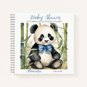 Gast Geschenklijst Baby Panda Beer Boy Baby shower Notitieboek