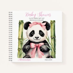 Gast Geschenklijst Baby Panda Beer Meisje Baby sho Notitieboek
