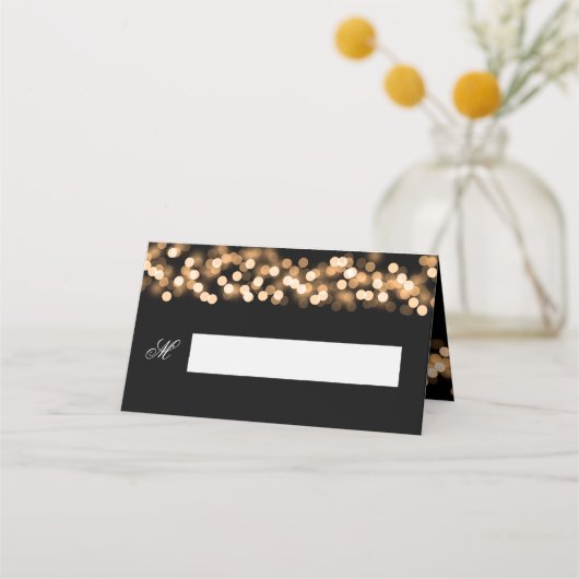 Gast Place Card Bruiloft Goud Hollywood Glam (Voorkant)