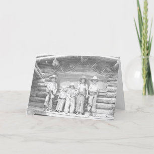 Gast ranch foto van kinderen in cowboykleren kaart